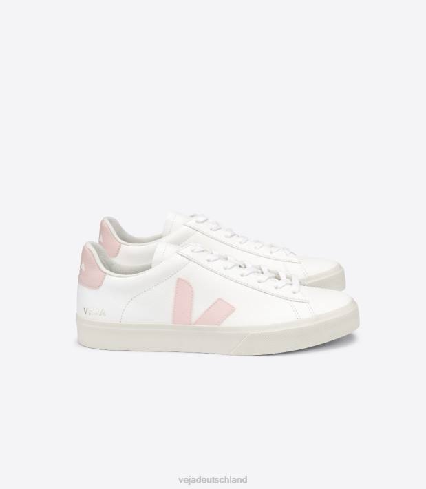 Schuhe VHJD226 Frauen Veja Campo chromfreies Leder, weißes Blütenblatt