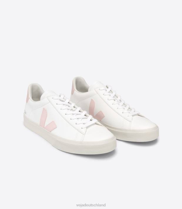 Schuhe VHJD226 Frauen Veja Campo chromfreies Leder, weißes Blütenblatt