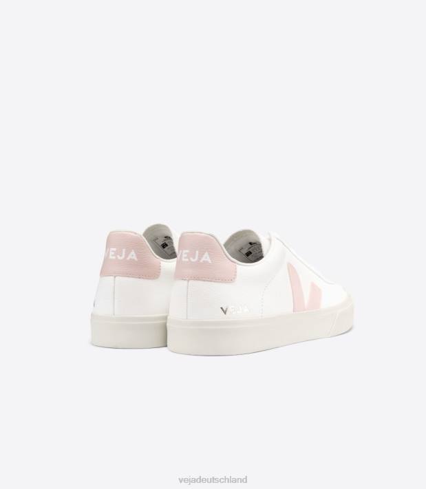 Schuhe VHJD226 Frauen Veja Campo chromfreies Leder, weißes Blütenblatt