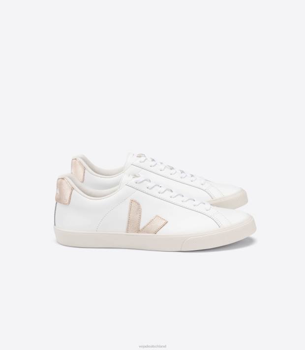 Schuhe VHJD241 Frauen Veja Esplar-Leder, weiße Platine