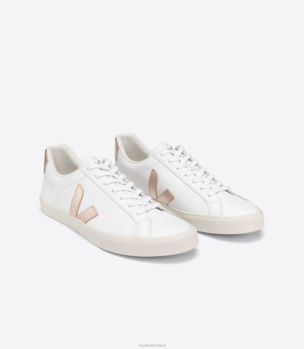 Schuhe VHJD241 Frauen Veja Esplar-Leder, weiße Platine