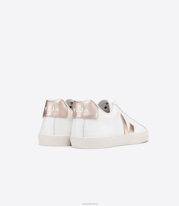 Schuhe VHJD241 Frauen Veja Esplar-Leder, weiße Platine