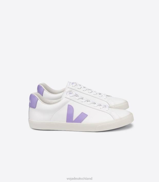 Schuhe VHJD243 Frauen Veja Esplar-Leder, weiße Lavande