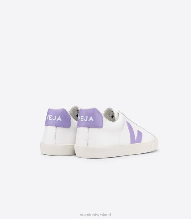 Schuhe VHJD243 Frauen Veja Esplar-Leder, weiße Lavande