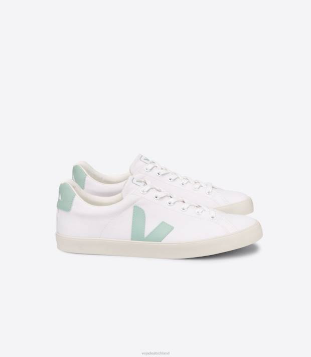 Schuhe VHJD244 Frauen Veja Esplar se Leinwand weiß Matcha