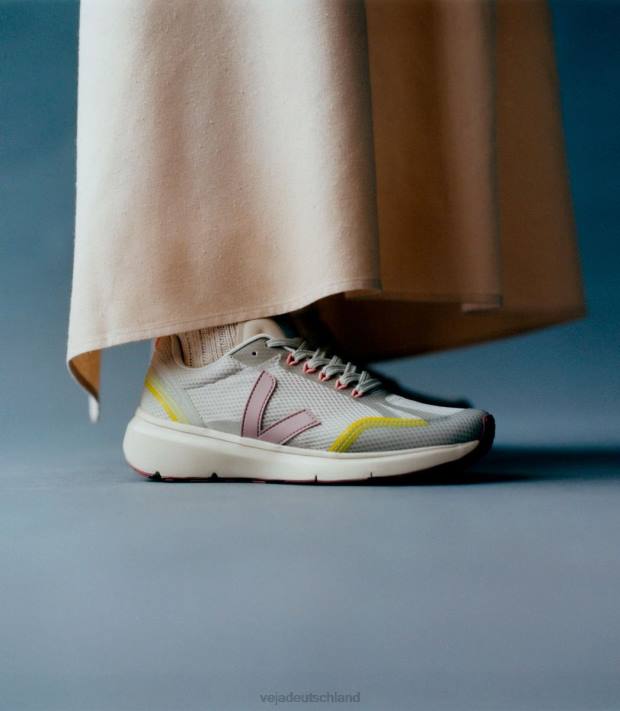 Schuhe VHJD270 Frauen Veja Condor 2 Alveomesh, natürliches Baby, gelbes Fluo