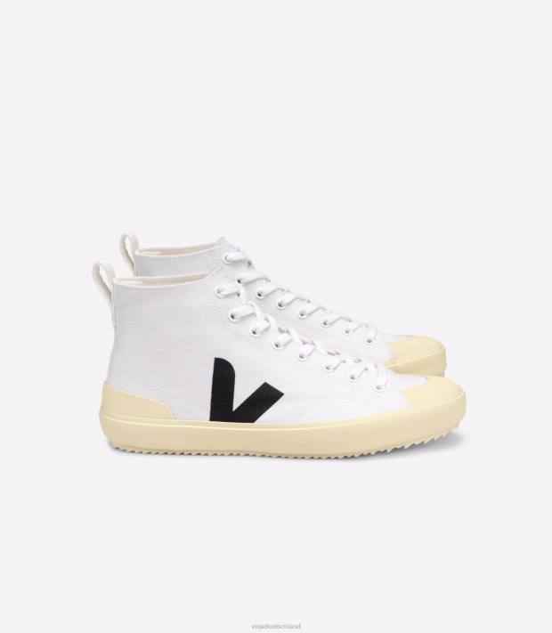 Schuhe VHJD288 Frauen Veja Nova HT Canvas weiß schwarze Buttersohle