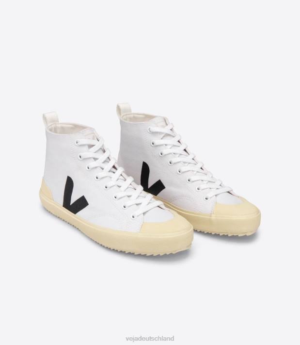 Schuhe VHJD288 Frauen Veja Nova HT Canvas weiß schwarze Buttersohle