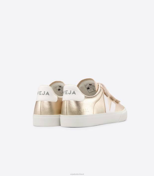 Schuhe VHJD245 Frauen Veja Recife chromfreies Leder Platin weiß