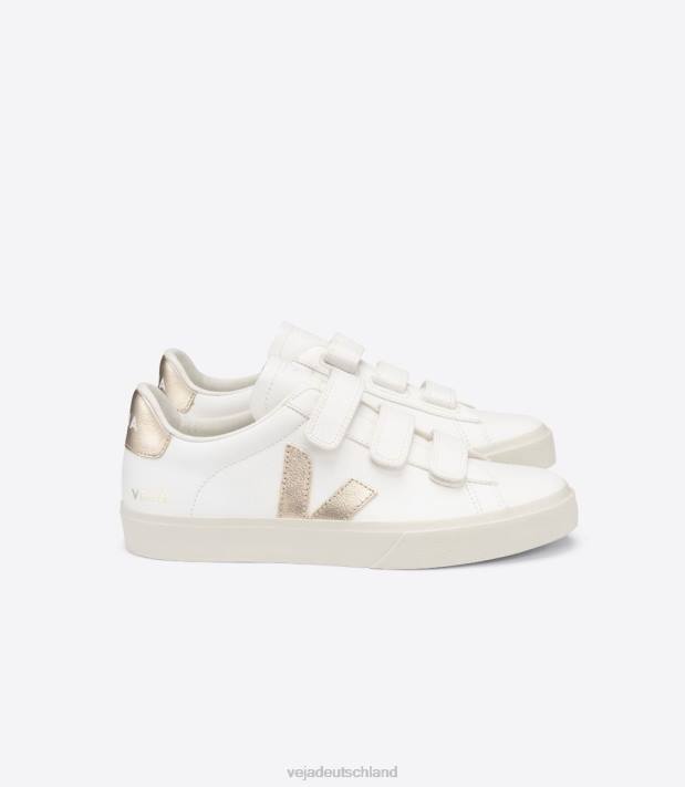 Schuhe VHJD246 Frauen Veja Recife chromfreies Leder weiß Platin