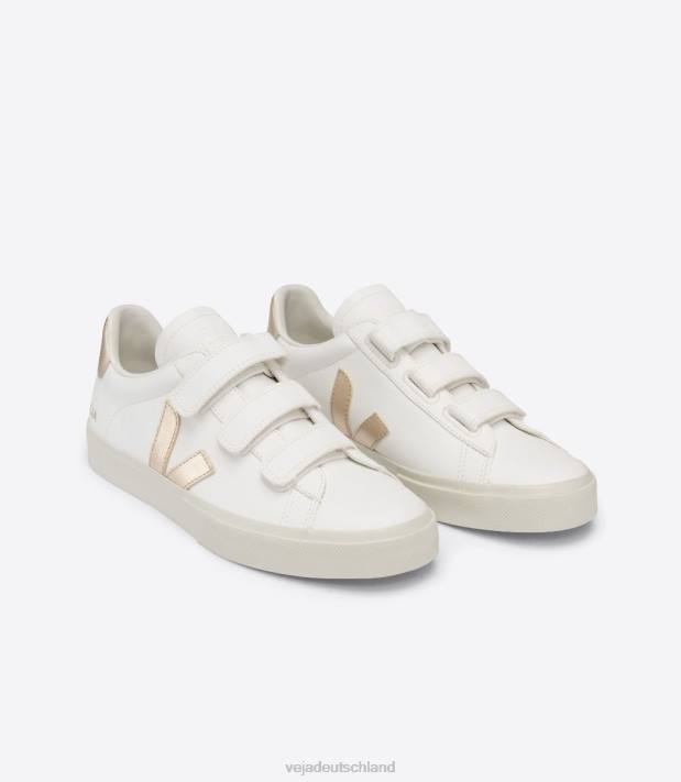 Schuhe VHJD246 Frauen Veja Recife chromfreies Leder weiß Platin