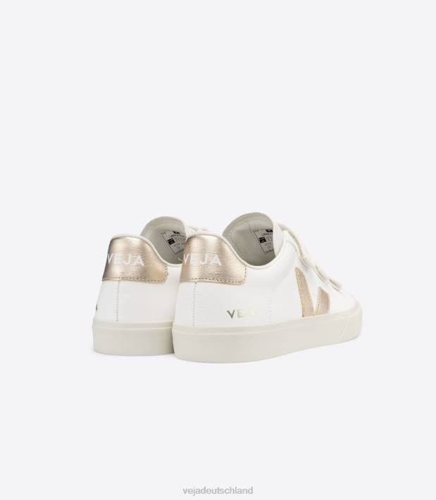 Schuhe VHJD246 Frauen Veja Recife chromfreies Leder weiß Platin
