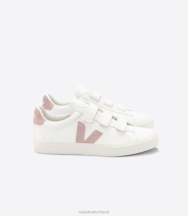Schuhe VHJD247 Frauen Veja Recife, chromfreies Leder, weißes Baby