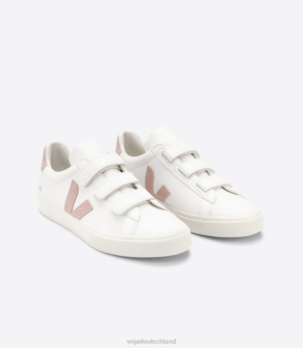 Schuhe VHJD247 Frauen Veja Recife, chromfreies Leder, weißes Baby