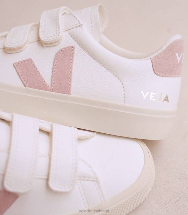 Schuhe VHJD247 Frauen Veja Recife, chromfreies Leder, weißes Baby