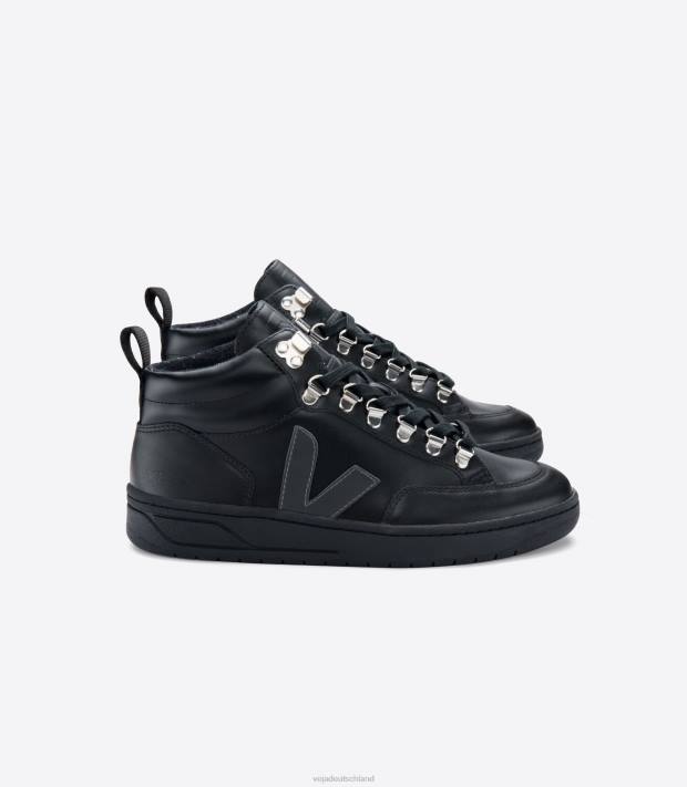 Schuhe VHJD253 Frauen Veja Roraima-Leder, schwarze Graphit-Sohle