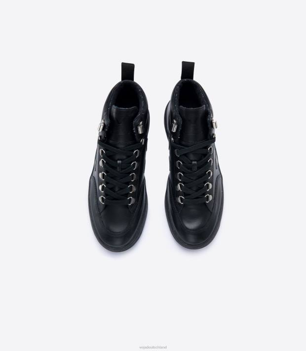 Schuhe VHJD253 Frauen Veja Roraima-Leder, schwarze Graphit-Sohle