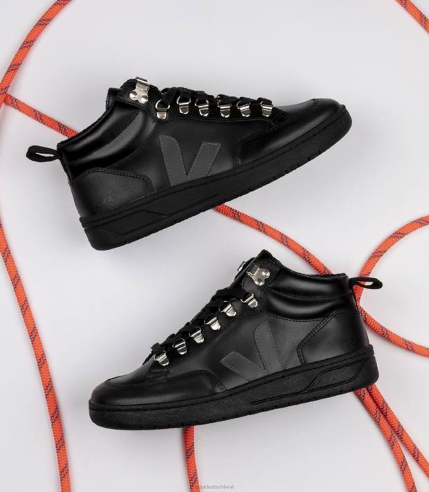 Schuhe VHJD253 Frauen Veja Roraima-Leder, schwarze Graphit-Sohle