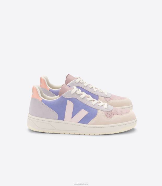 Schuhe VHJD232 Frauen Veja V-10 Wildleder Multico Lavande