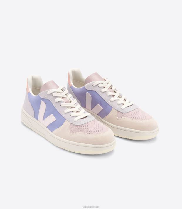 Schuhe VHJD232 Frauen Veja V-10 Wildleder Multico Lavande