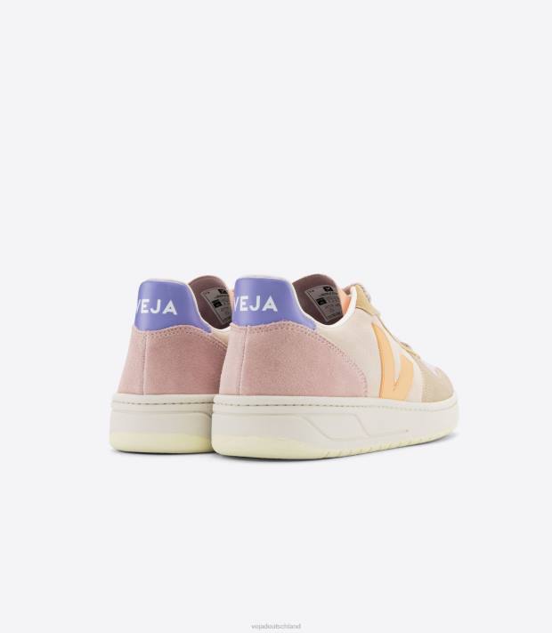 Schuhe VHJD234 Frauen Veja V-10 Wildleder Multico-Pfirsich