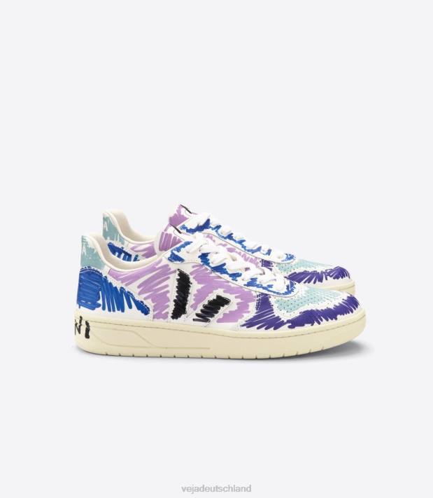 Schuhe VHJD236 Frauen Veja X V-10 Leder Marni Orchidee schwarz