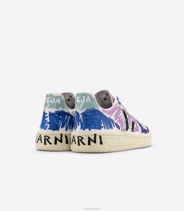 Schuhe VHJD236 Frauen Veja X V-10 Leder Marni Orchidee schwarz