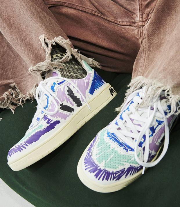 Schuhe VHJD236 Frauen Veja X V-10 Leder Marni Orchidee schwarz