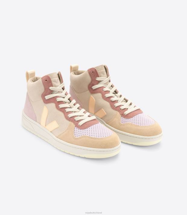 Schuhe VHJD239 Frauen Veja V-15 Wildleder Multico-Pfirsich