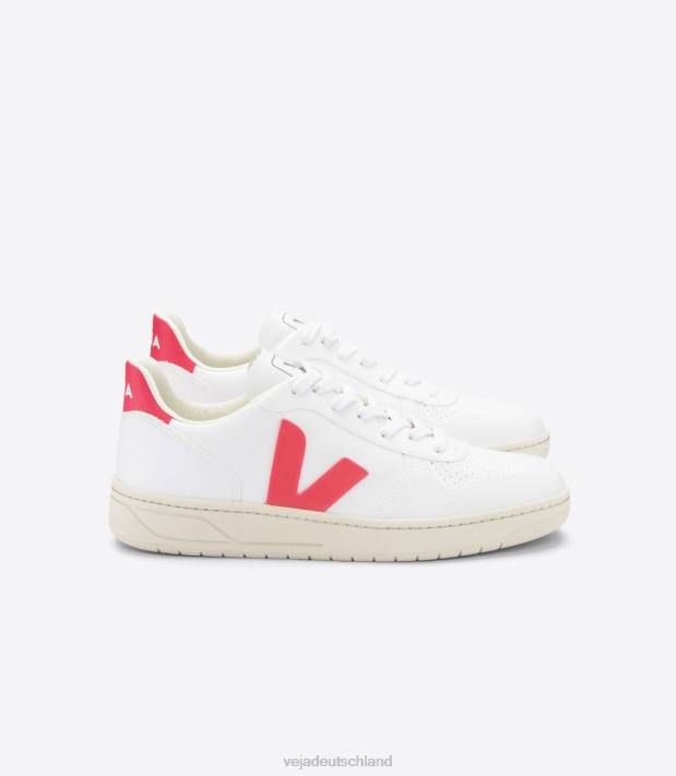 Schuhe VHJD299 Frauen Veja v-10 cwl weiß rosa fluo