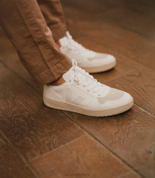 Schuhe VHJD300 Frauen Veja v-10 cwl vollweiß natur