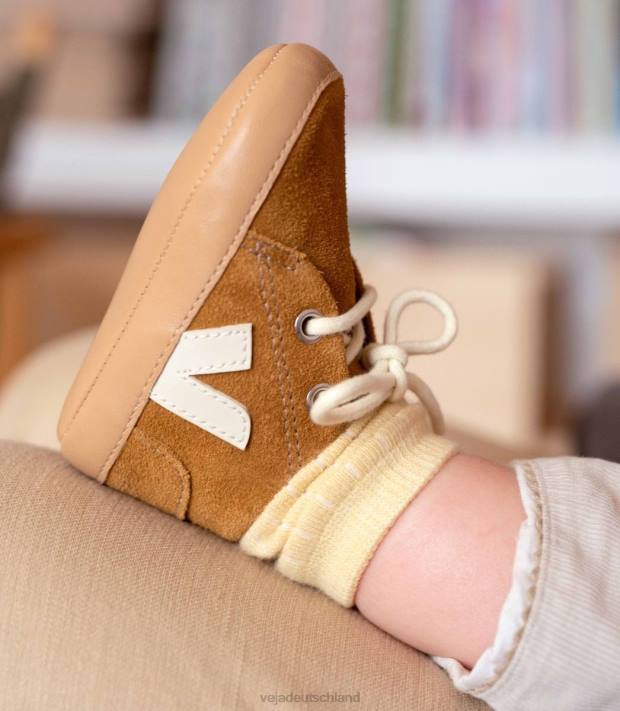 Schuhe VHJD402 Kinder Veja Baby-Wildleder-Camel-Pierre