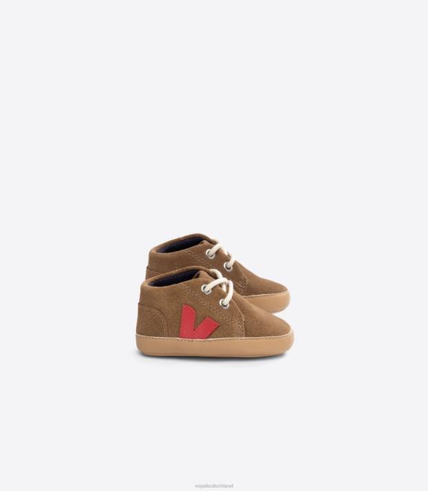 Schuhe VHJD406 Kinder Veja Baby-Wildleder, braunes Peking