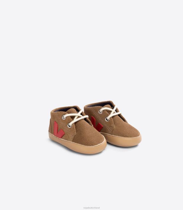 Schuhe VHJD406 Kinder Veja Baby-Wildleder, braunes Peking