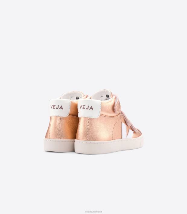 Schuhe VHJD314 Kinder Veja Esplar Mid Chromfreies Leder Venusweiß