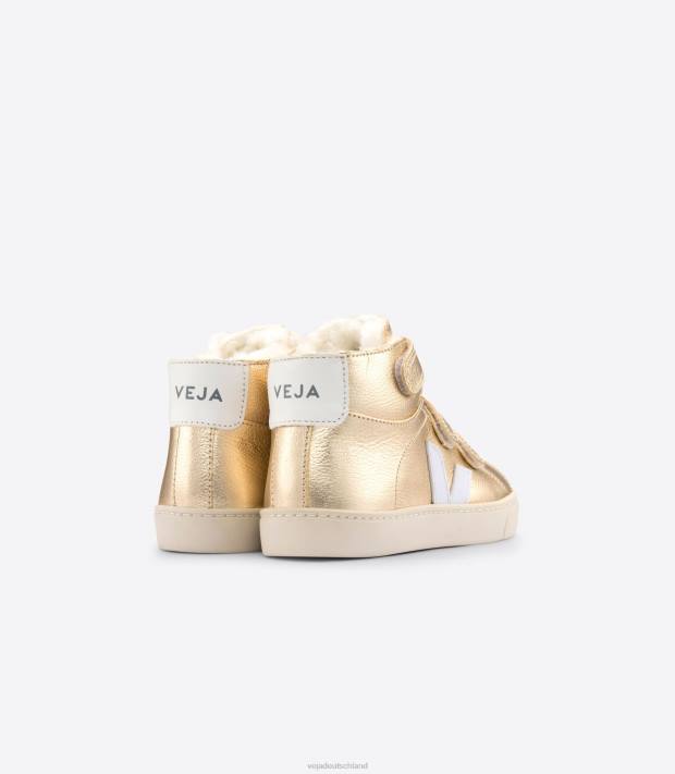 Schuhe VHJD317 Kinder Veja Esplar mittelfellleder platine weiß