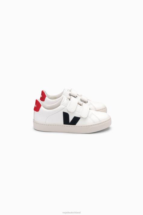 Schuhe VHJD321 Kinder Veja Esplar chromfreies Leder weiß Nautico Pekin