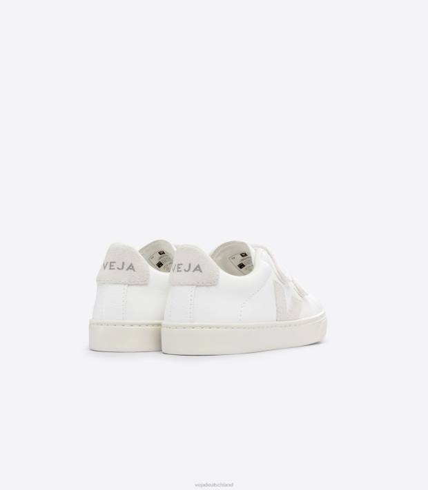 Schuhe VHJD324 Kinder Veja Esplar chromfreies Leder weiß natur