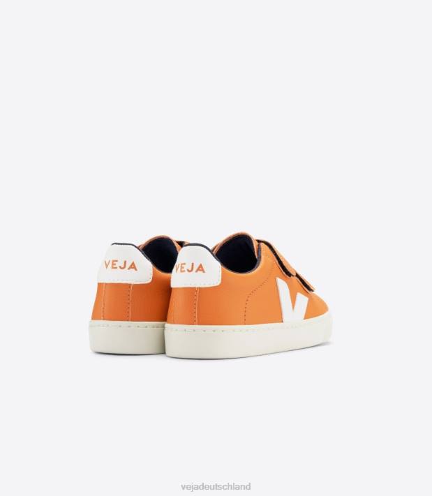 Schuhe VHJD333 Kinder Veja Esplar chromfreies Leder Kürbisweiß