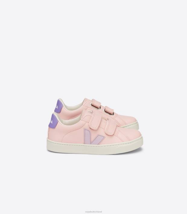 Schuhe VHJD334 Kinder Veja Esplar chromfreies Leder Petale Parme