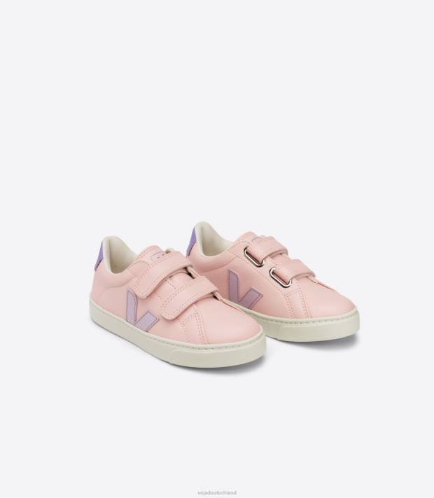 Schuhe VHJD334 Kinder Veja Esplar chromfreies Leder Petale Parme