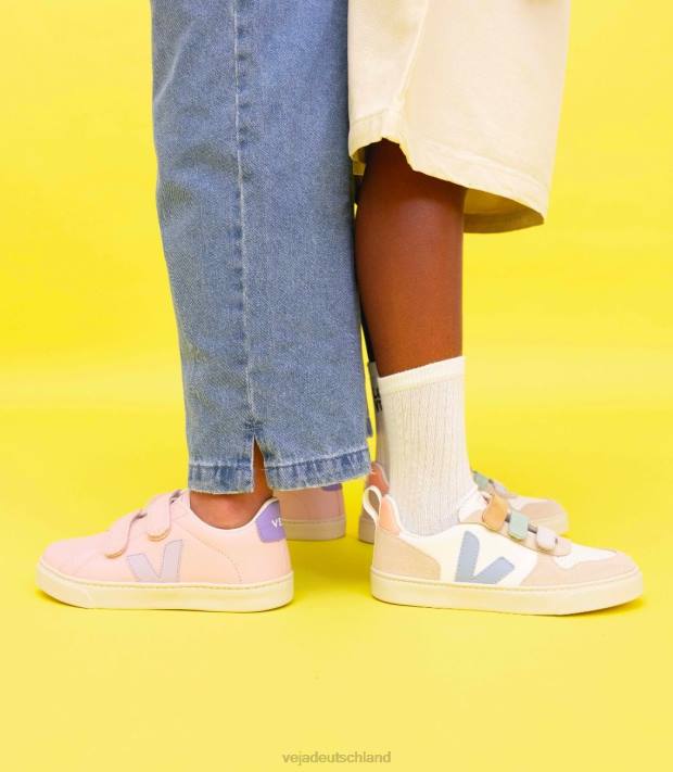 Schuhe VHJD334 Kinder Veja Esplar chromfreies Leder Petale Parme