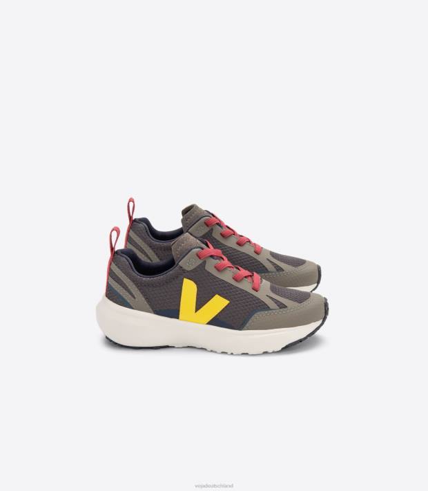 Schuhe VHJD375 Kinder Veja Kanarische elastische Schnürsenkel Alveomesh Grafite Tonic