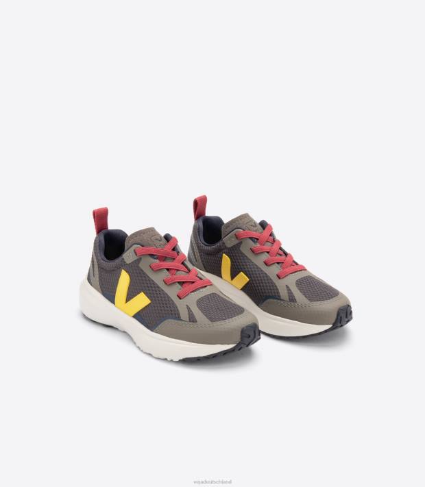 Schuhe VHJD375 Kinder Veja Kanarische elastische Schnürsenkel Alveomesh Grafite Tonic