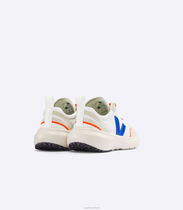 Schuhe VHJD377 Kinder Veja Kanarische elastische Schnürsenkel Alveomesh weiß indigo