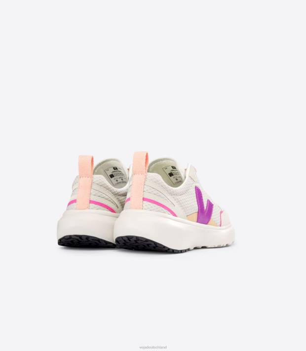 Schuhe VHJD379 Kinder Veja Kanarische elastische Schnürsenkel, Alveomesh, natürlicher Lotus