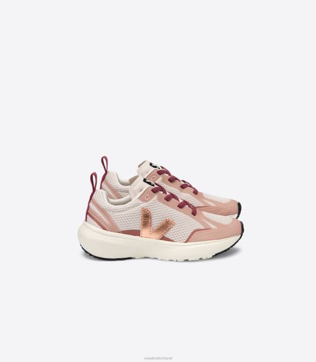 Schuhe VHJD385 Kinder Veja Kanarische elastische Schnürsenkel Alveomesh natürliche Venus