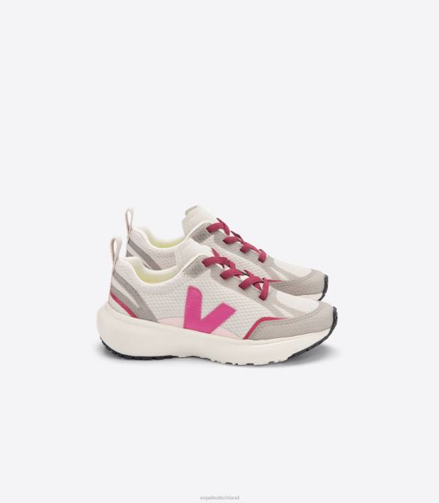 Schuhe VHJD387 Kinder Veja Kanarische elastische Schnürsenkel Alveomesh natürliche Mia