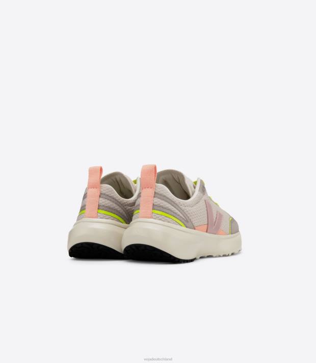 Schuhe VHJD388 Kinder Veja Kanarische elastische Schnürsenkel, Alveomesh, natürliches Babe