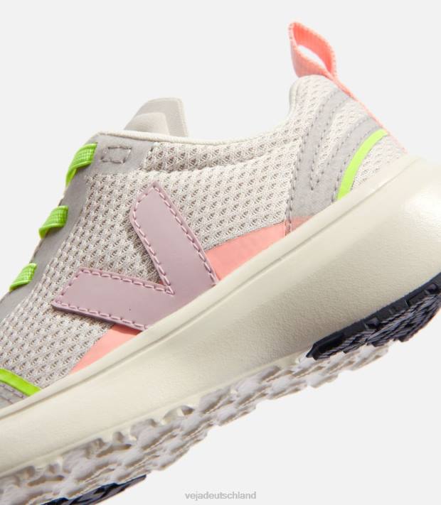 Schuhe VHJD388 Kinder Veja Kanarische elastische Schnürsenkel, Alveomesh, natürliches Babe